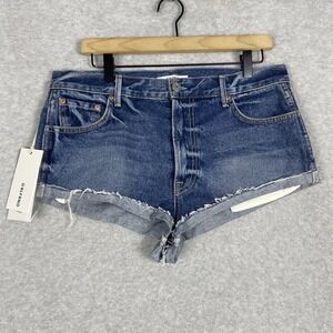 GRLFRND Jessie Cutoff Jean Shorts Womens 28 Light Wash High Rise Raw Hem Cowgirl